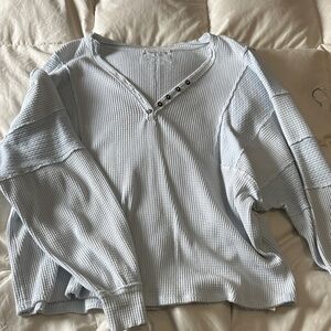 FREE PEOPLE Waffle Knit Henley
